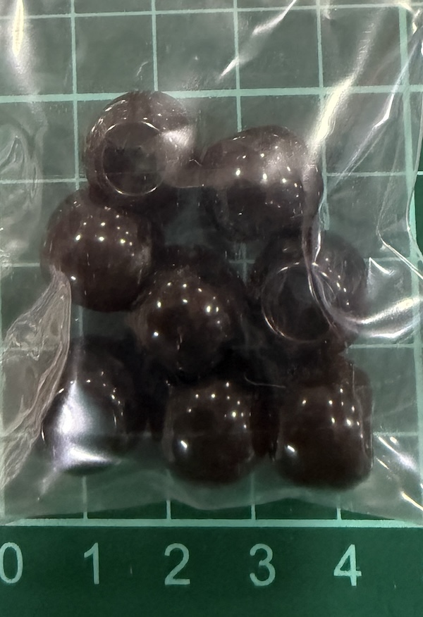 Bead 15mm Black Lg Hole